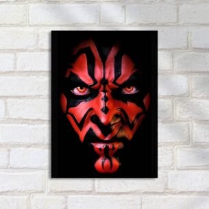 Quadro Decorativo Desenho Rosto Vermelho Preto