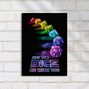 Quadro Decorativo Dados Coloridos Espaco Nerd