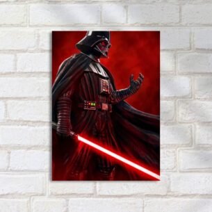 Quadro Decorativo Darth Vader Sabre Vermelho