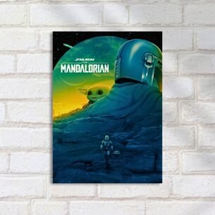Quadro Decorativo Mandalorian Grogu Poster Spaceship