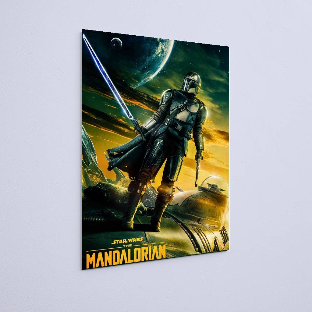 Quadro Decorativo Mandaloriano Sabre Luz Nave - Imagem 2