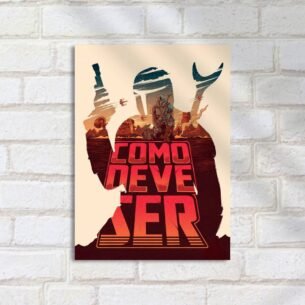 Quadro Decorativo Boba Fett Mandaloriano Yoda