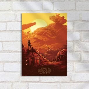 Quadro Decorativo Estrela Da Morte Por Do Sol