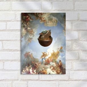 Quadro Decorativo Grogu Ceu Barroco Anjo