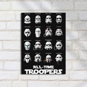 Quadro Decorativo Capacetes Troopers Star Wars