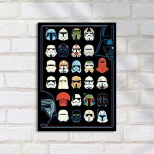 Quadro Decorativo Capacetes Star Wars Ilustracao