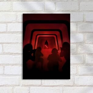 Quadro Decorativo Vader Tunel Luz Vermelha