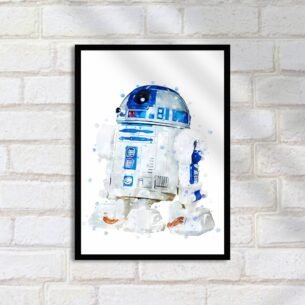 Quadro Decorativo R2d2 Arte Aquarela