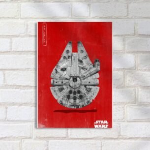 Quadro Decorativo Millennium Falcon Vermelho Poster