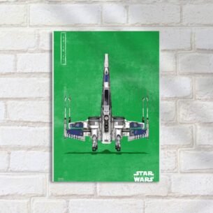 Quadro Decorativo X Wing Verde Star Wars