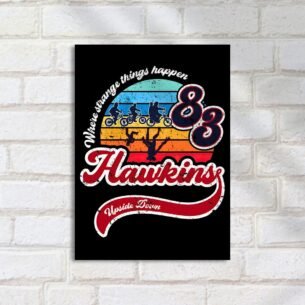 Quadro Decorativo Stranger Things Hawkins Ciclistas