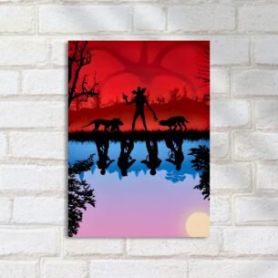 Quadro Decorativo Demogorgon Sombra Reflexo Floresta Stranger Things