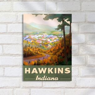Quadro Decorativo Hawkins Indiana Cidade Paisagem Stranger Things