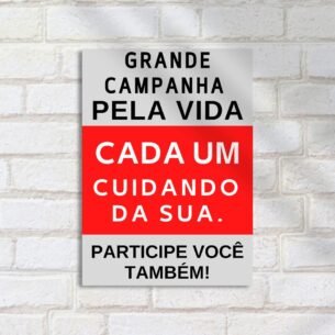 Quadro Decorativo Grande Campanha Pela Vida