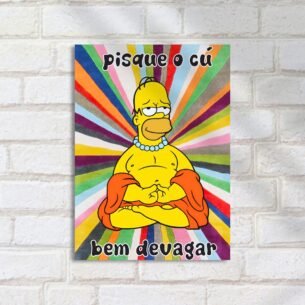 Quadro Decorativo Homer Buda Colorido Meditacao