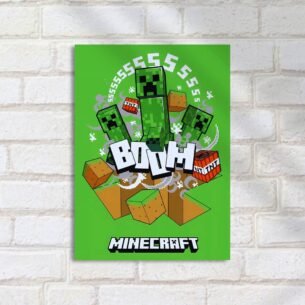 Quadro Decorativo Creeper Explosao Minecraft Verde