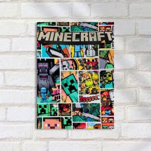 Quadro Decorativo Minecraft Personagens Colorido