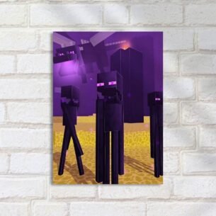 Quadro Decorativo Enderman Dragao Minecraft End