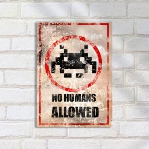 Quadro Decorativo Space Invader No Humans