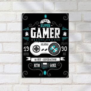 Quadro Decorativo Retro Gamer Super Controlador