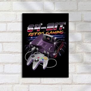 Quadro Decorativo 64 Bit Retro Gaming