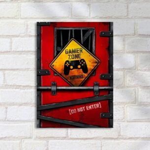 Quadro Decorativo Gamer Zone Placa Aviso