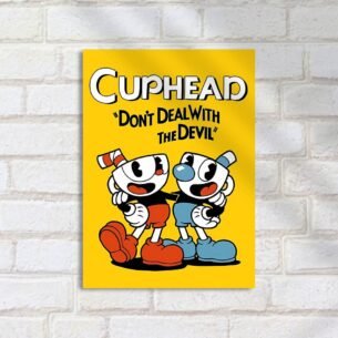 Quadro Decorativo Cuphead Mugman Dont Deal