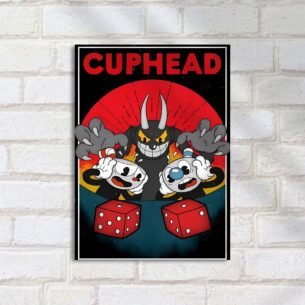 Quadro Decorativo Cuphead Mugman Diabo