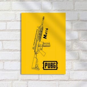 Quadro Decorativo M416 Pubg Amarelo