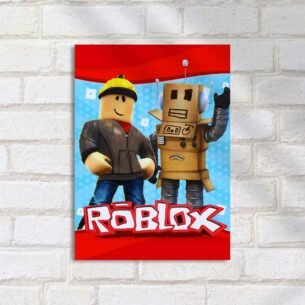 Quadro Decorativo Roblox Personagens Fundo Azul