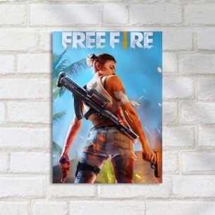 Quadro Decorativo Free Fire Personagem Armada