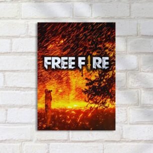 Quadro Decorativo Free Fire Fotografo Chamas