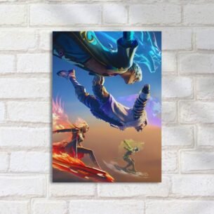 Quadro Decorativo Jogadores Pranchas Combate Cores
