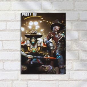 Quadro Decorativo Free Fire Personagens Steampunk