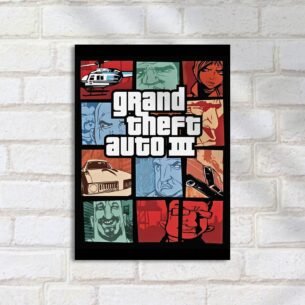 Quadro Decorativo GTA 3 Capa Personagens
