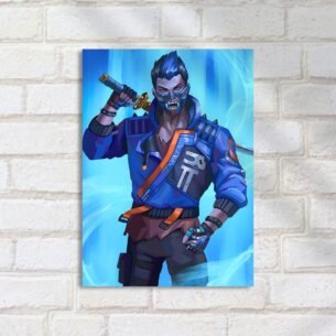 Quadro Decorativo Ninja Moderno Mascara Katana