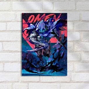 Quadro Decorativo Omem Capuz Azul Arte