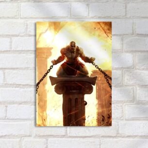 Quadro Decorativo Kratos Correntes Coluna Epico
