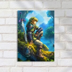 Quadro Decorativo Link Pensativo Floresta