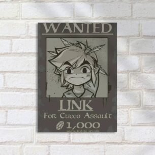 Quadro Decorativo Link Cartaz Wanted Cuco