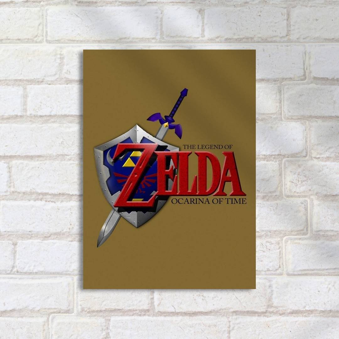 Quadro Decorativo Zelda Ocarina Shield Sword