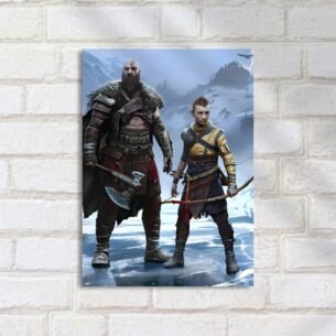 Quadro Decorativo Kratos Atreus Neve Arma