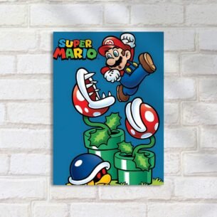 Quadro Decorativo Mario Saltando Planta Piranha
