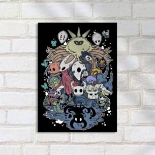 Quadro Decorativo Hollow Knight Personagens Montagem