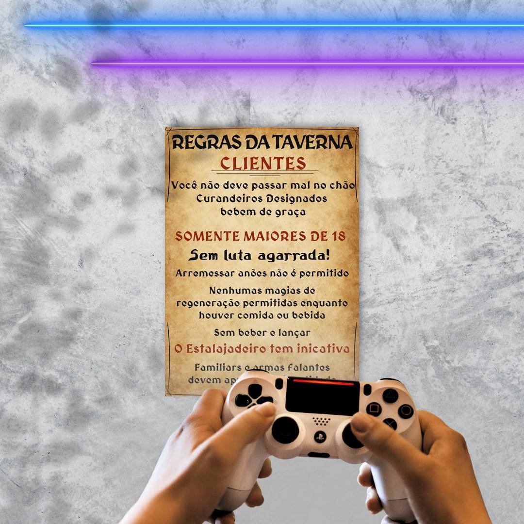 Quadro Decorativo Regras Taverna Clientes Estalajadeiro - Imagem 2