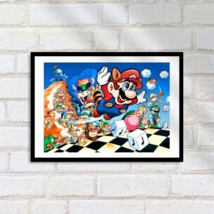 Quadro Decorativo Mario Voando Racoon Powerup