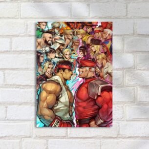 Quadro Decorativo Ryu Vs M Bison Luta