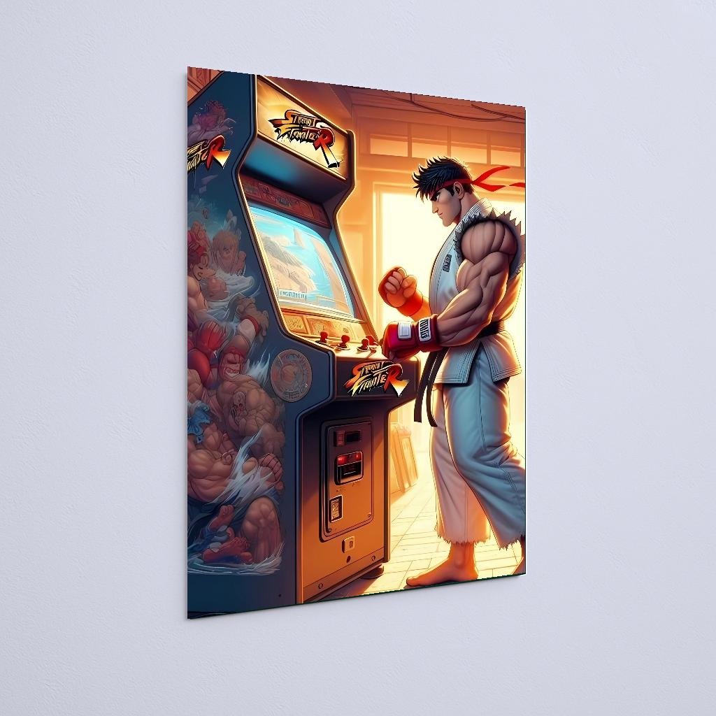 Quadro Decorativo Desconhecido Jogando Arcade Streetfighter - Imagem 2