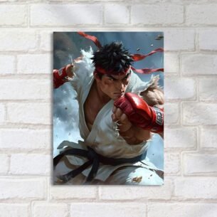 Quadro Decorativo Ryu Soco Hadoken Streetfighter