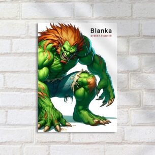 Quadro Decorativo Blanka Street Fighter Ilustracao